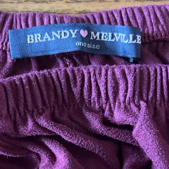 Brandy Melville Burgundy Mini Skater Skirt O/S - Picture 3 of 5